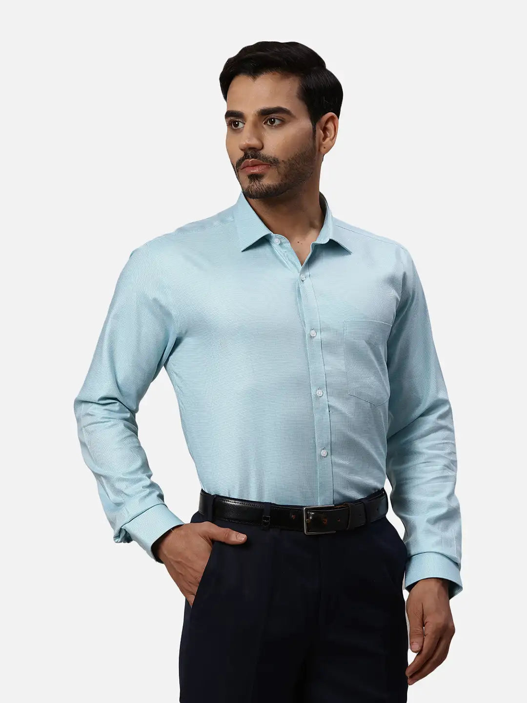 Park Avenue Slim Fit Self Design White Shirt