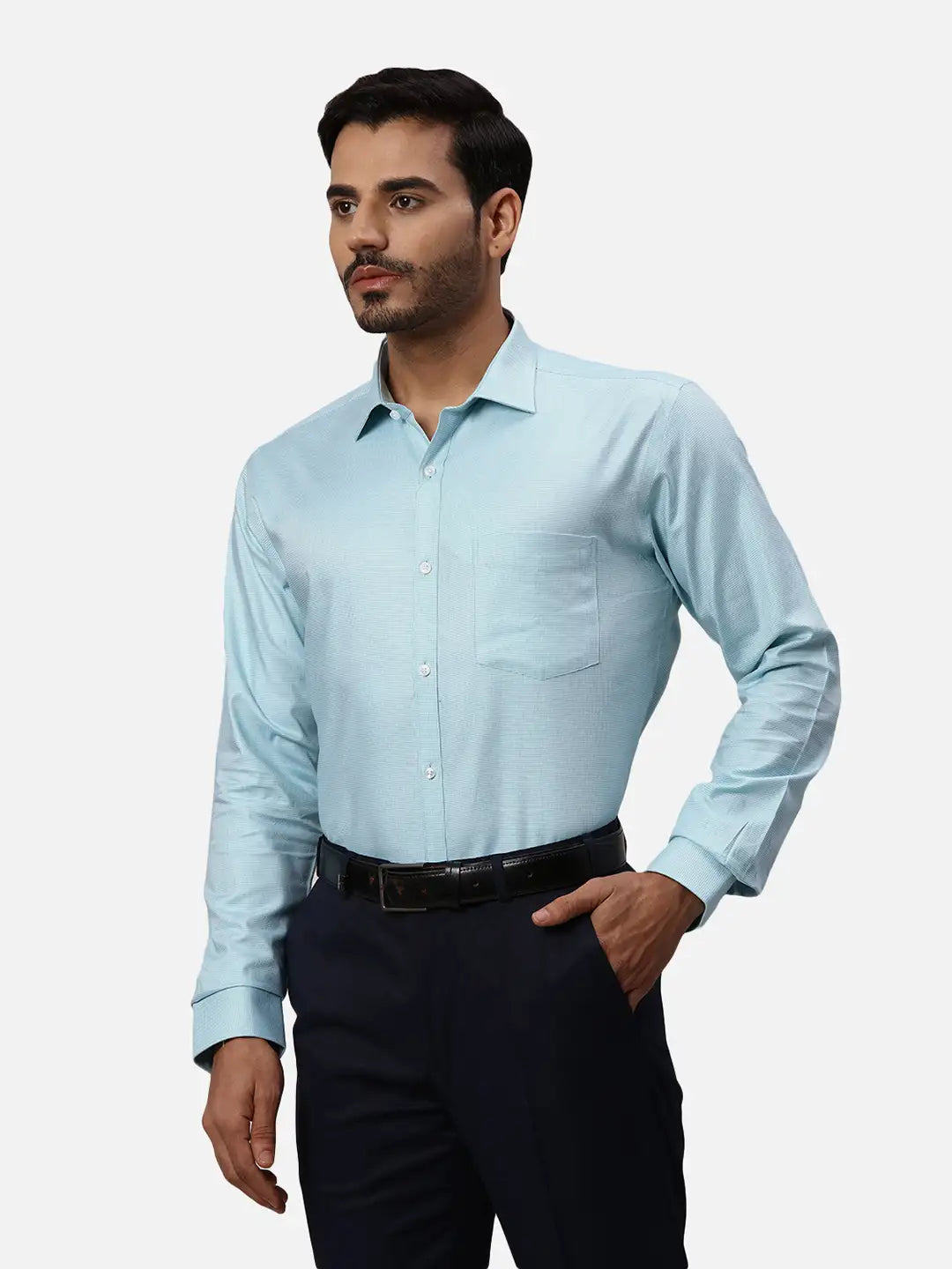Park Avenue Slim Fit Self Design White Shirt