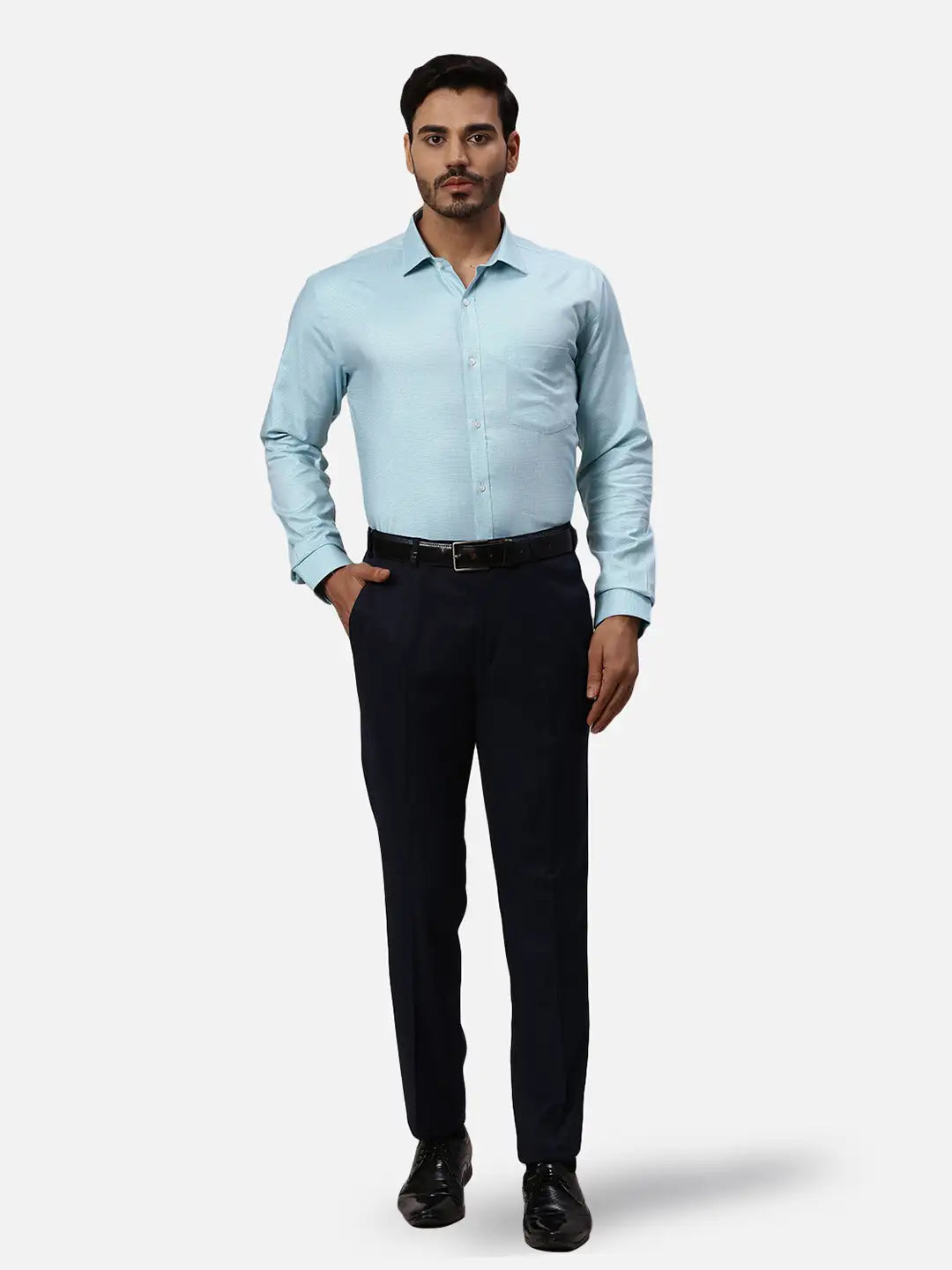 Park Avenue Slim Fit Self Design White Shirt
