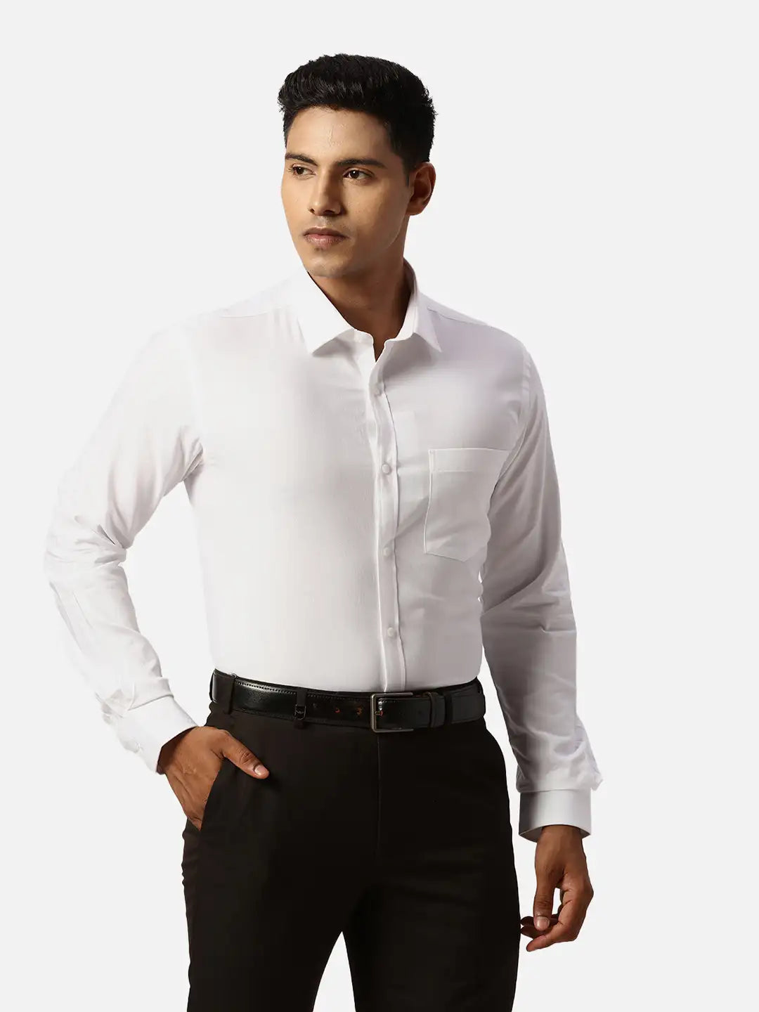 Park Avenue Slim Fit Checkered Medium Blue Shirt
