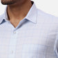 Park Avenue Slim Fit Self Design Light Blue Shirt
