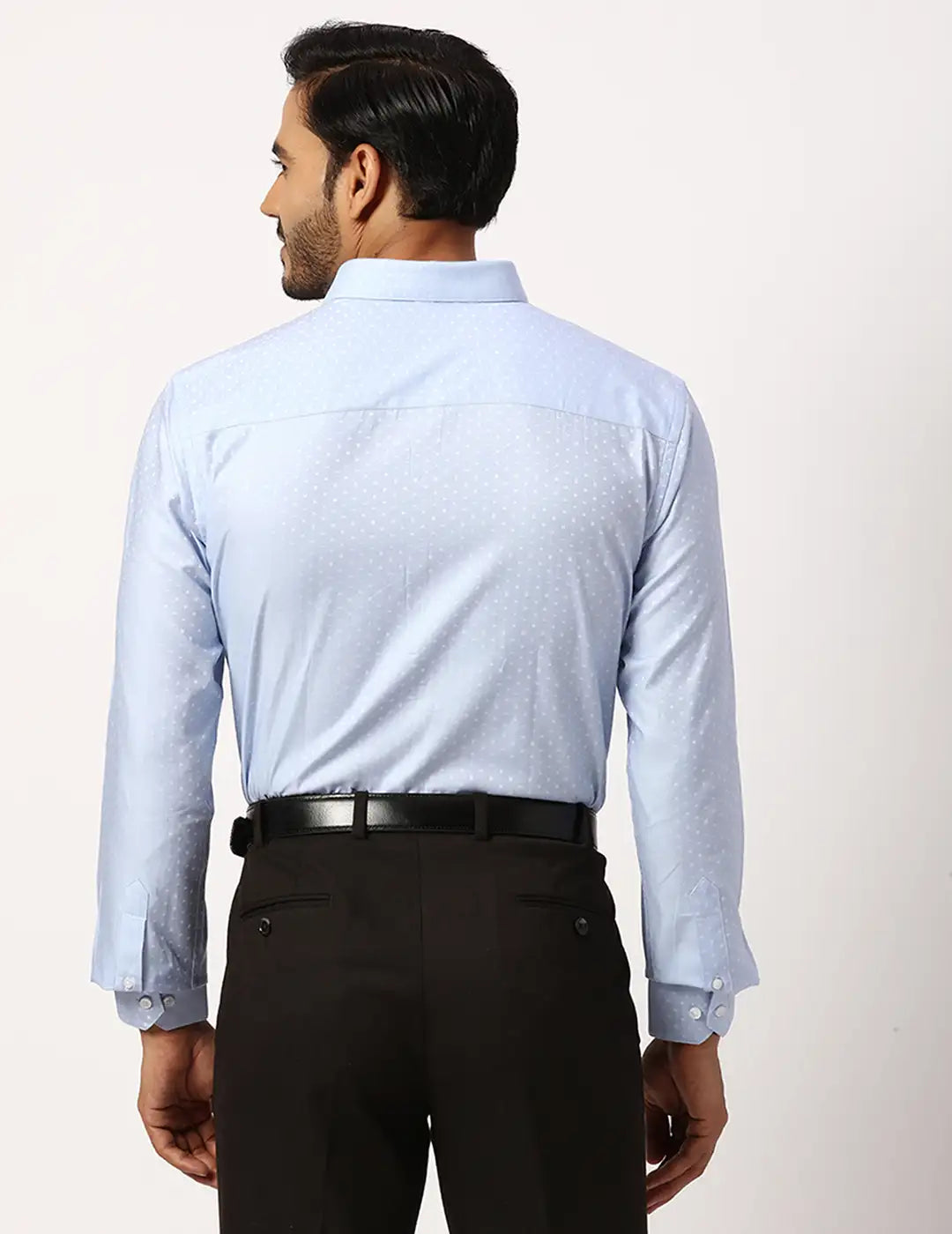 Park Avenue Slim Fit Self Design Light Grey Shirt