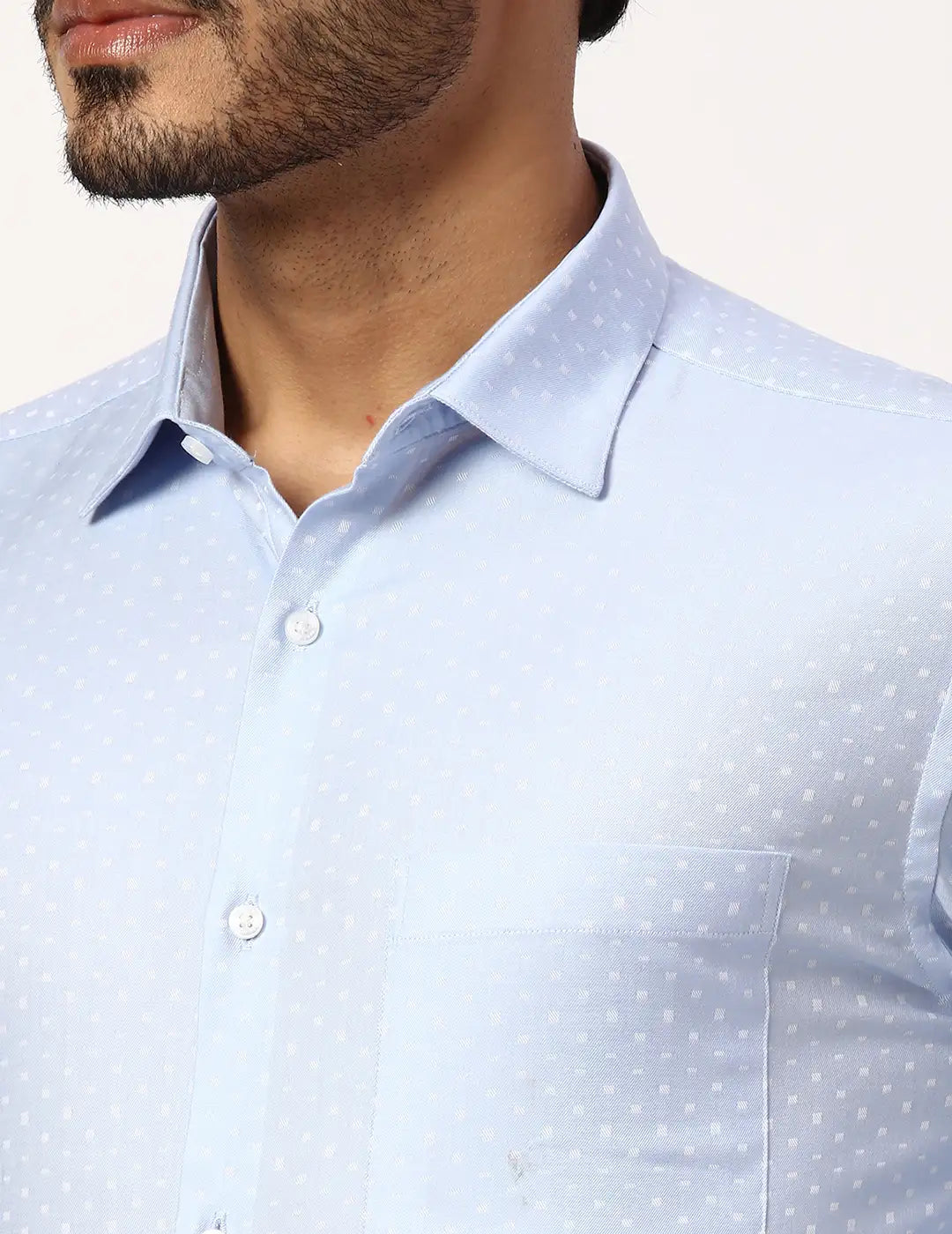 Park Avenue Slim Fit Self Design Light Grey Shirt