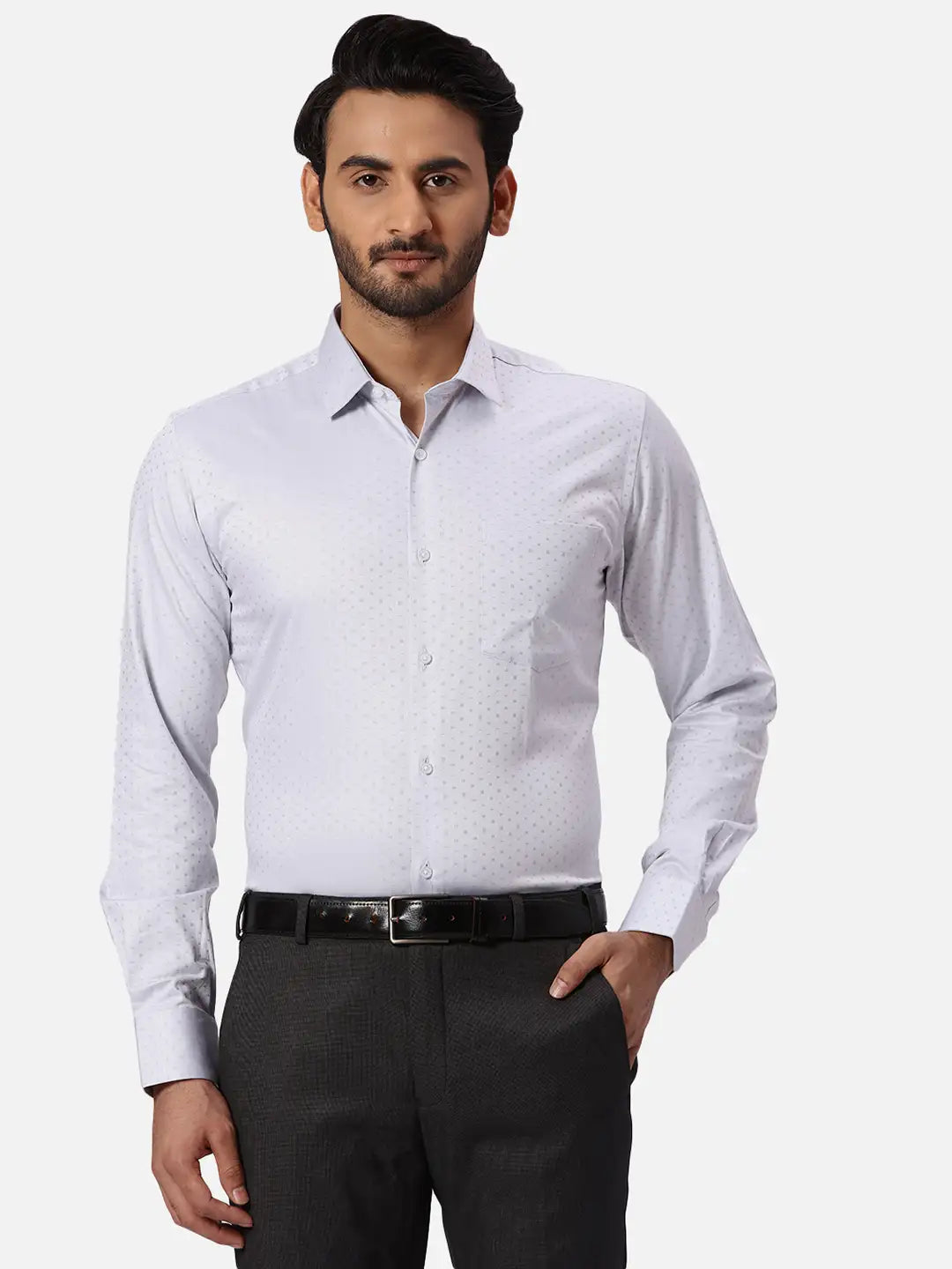 Park Avenue Slim Fit Solid Fancy Blue Shirt