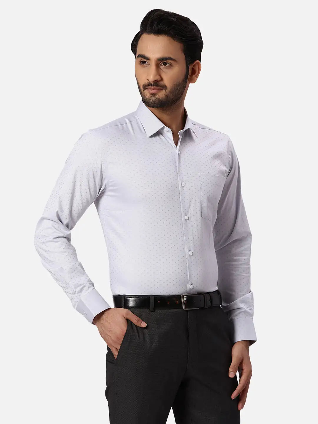 Park Avenue Slim Fit Solid Fancy Blue Shirt