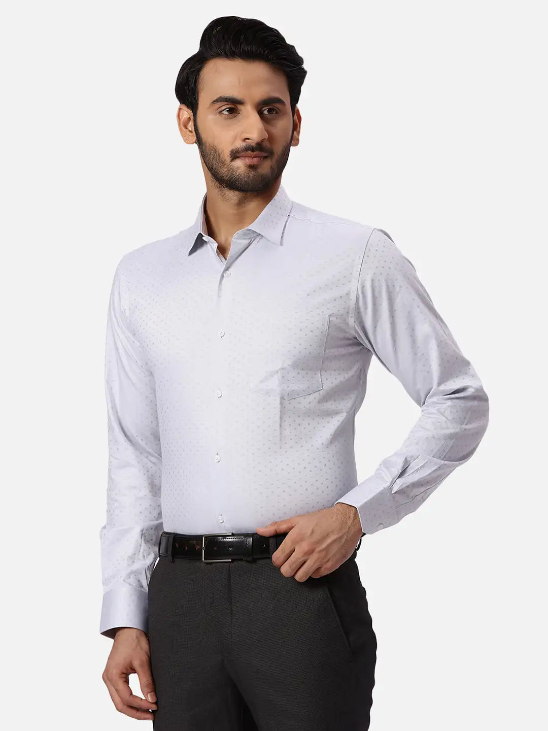 Park Avenue Slim Fit Solid Fancy Blue Shirt