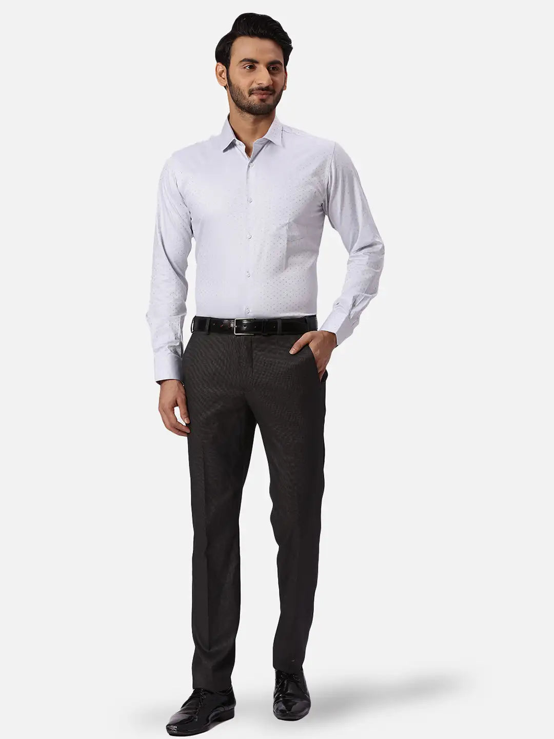 Park Avenue Slim Fit Solid Fancy Blue Shirt