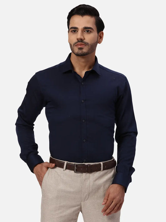 Park Avenue Slim Fit Solid Dark Violet Shirt