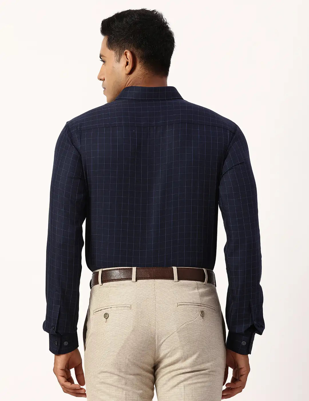 Park Avenue Slim Fit Checkered White Shirt