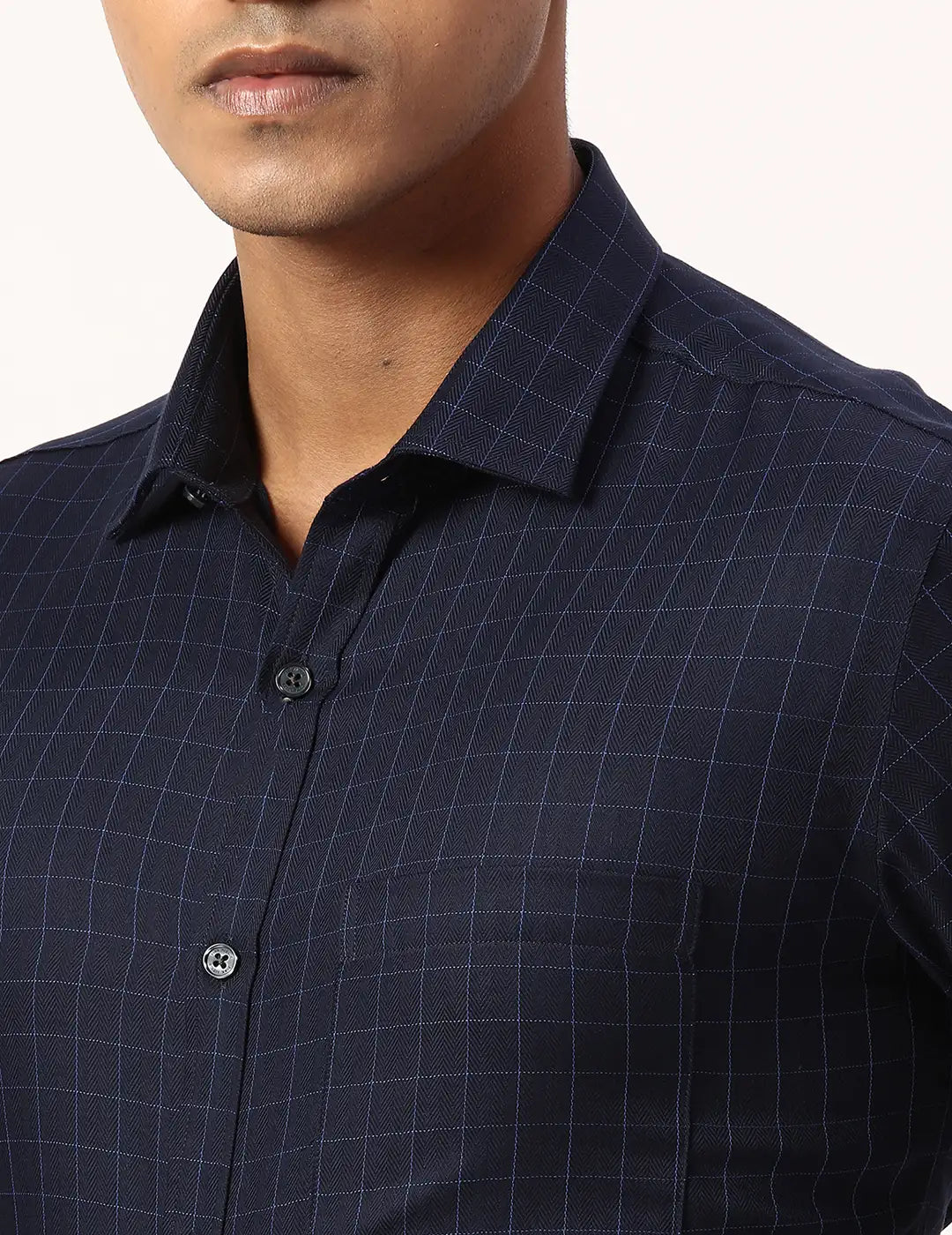 Park Avenue Slim Fit Checkered White Shirt