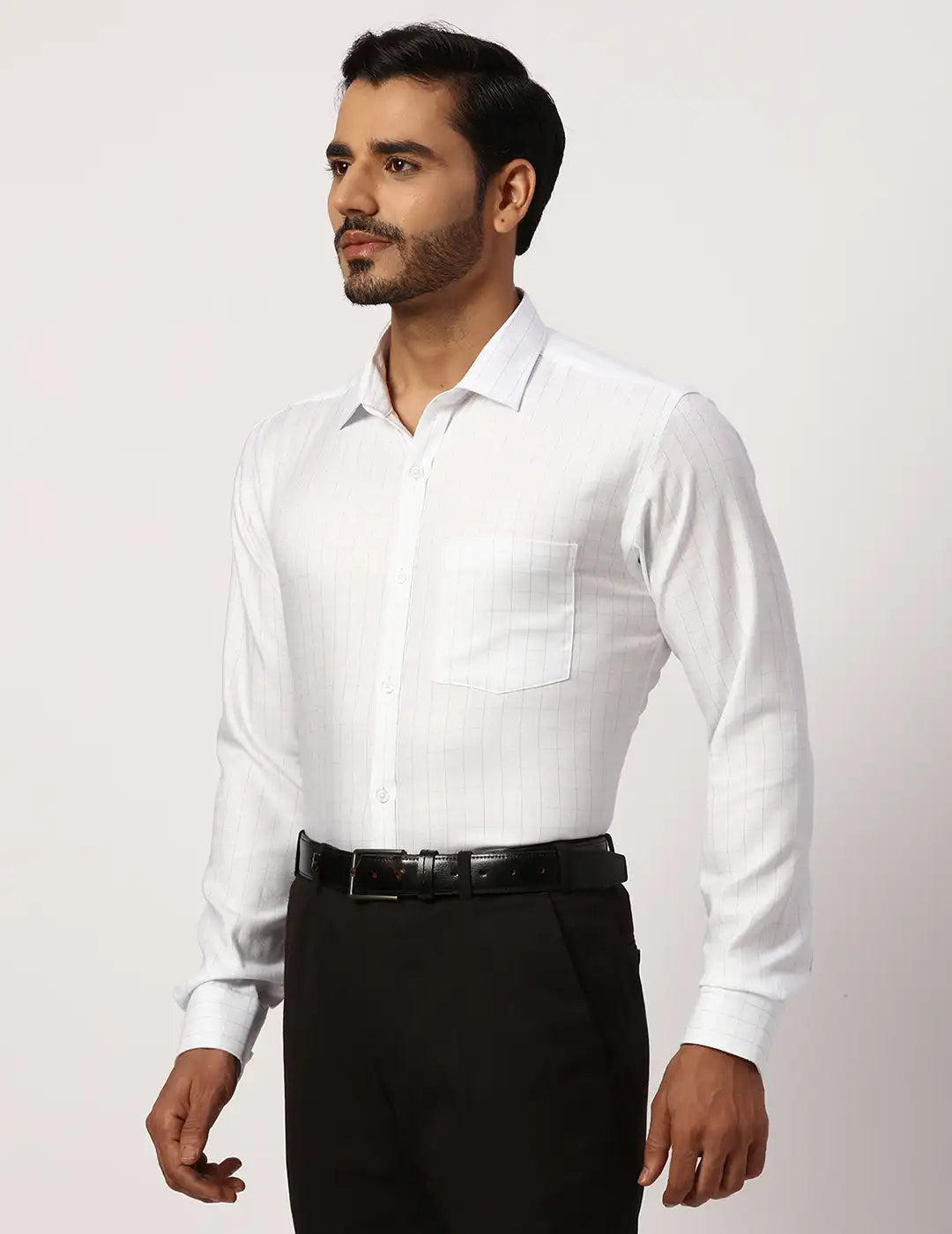 Park Avenue Slim Fit Striped Medium Blue Shirt