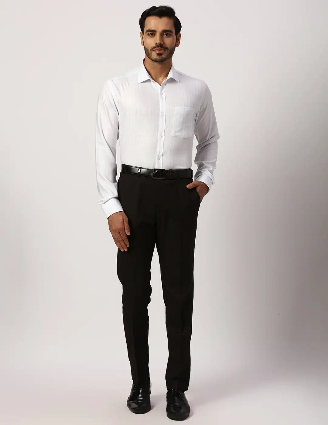 Park Avenue Slim Fit Striped Medium Blue Shirt