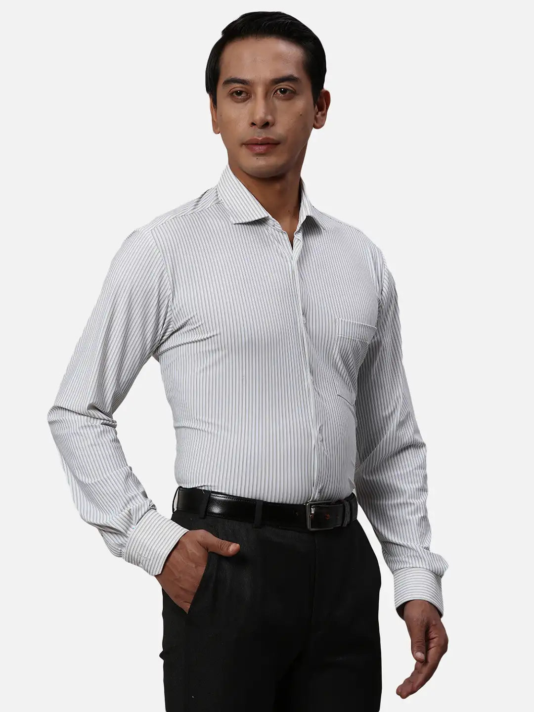 Park Avenue Slim Fit Checkered Medium Blue Shirt