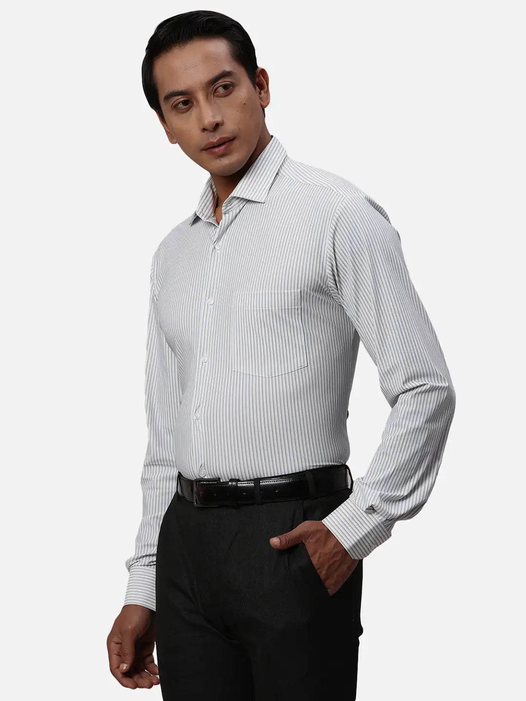 Park Avenue Slim Fit Checkered Medium Blue Shirt