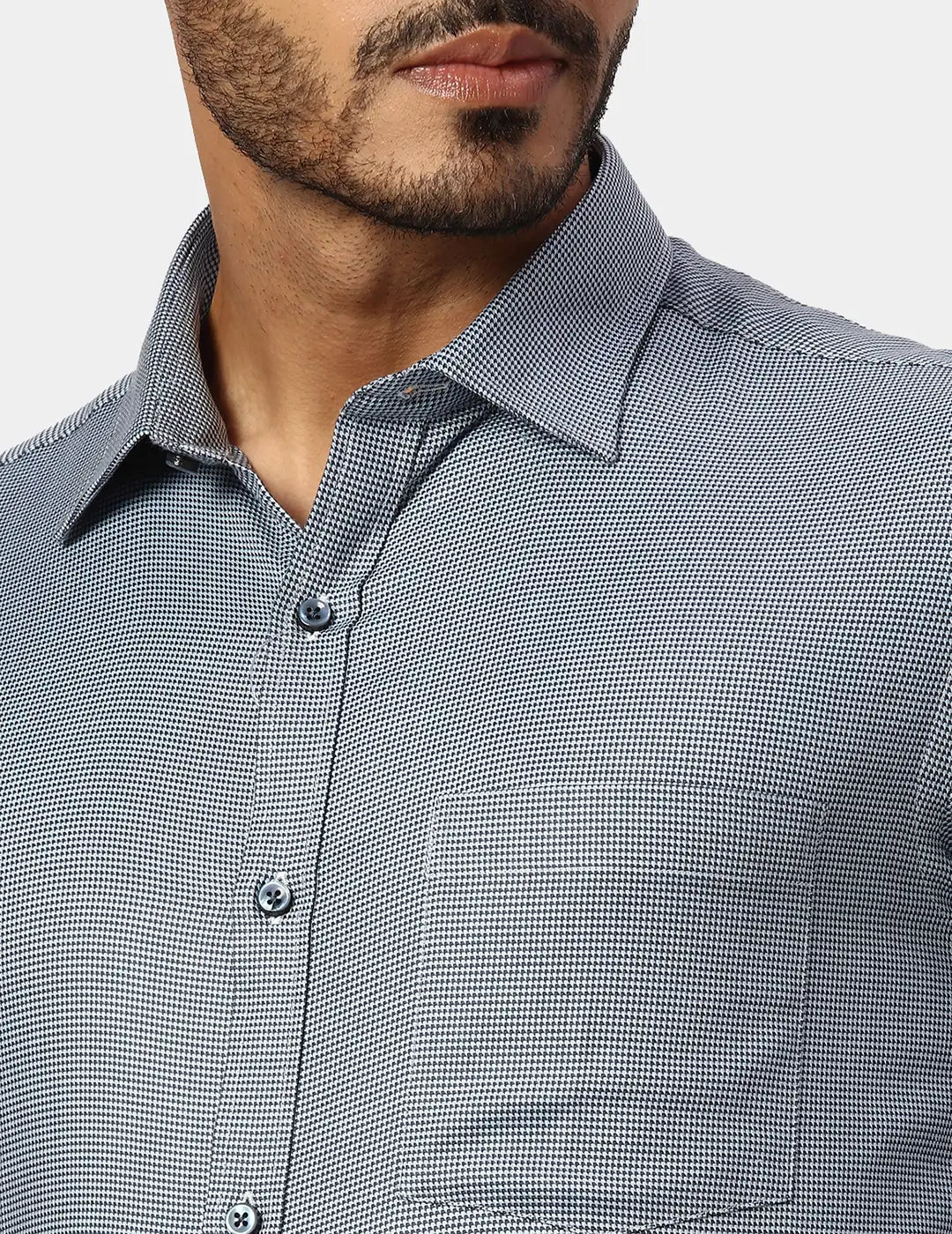 Park Avenue Slim Fit Self Design Medium Green Shirt