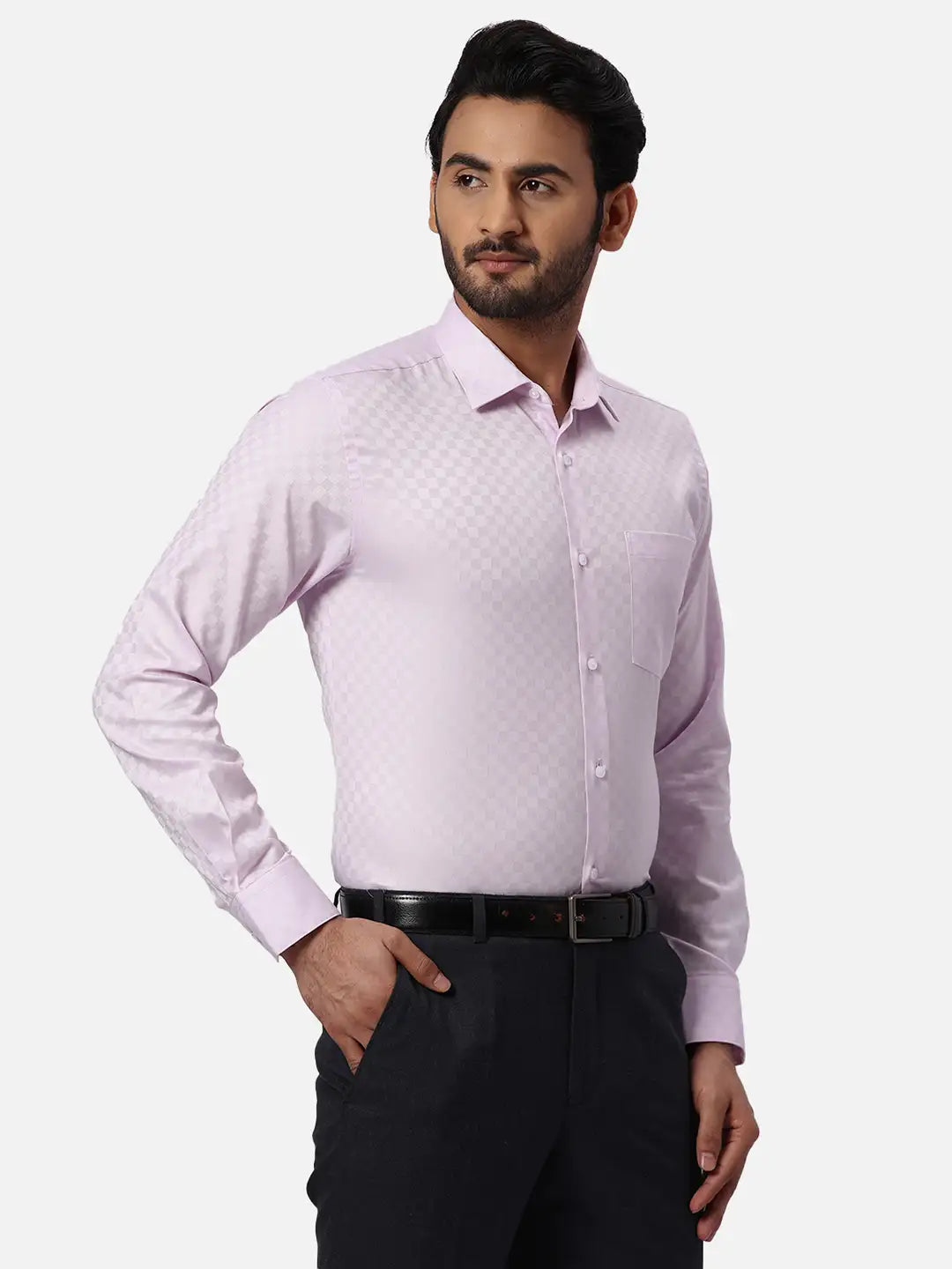 Park Avenue Slim Fit Checkered Medium Yellow Shirt