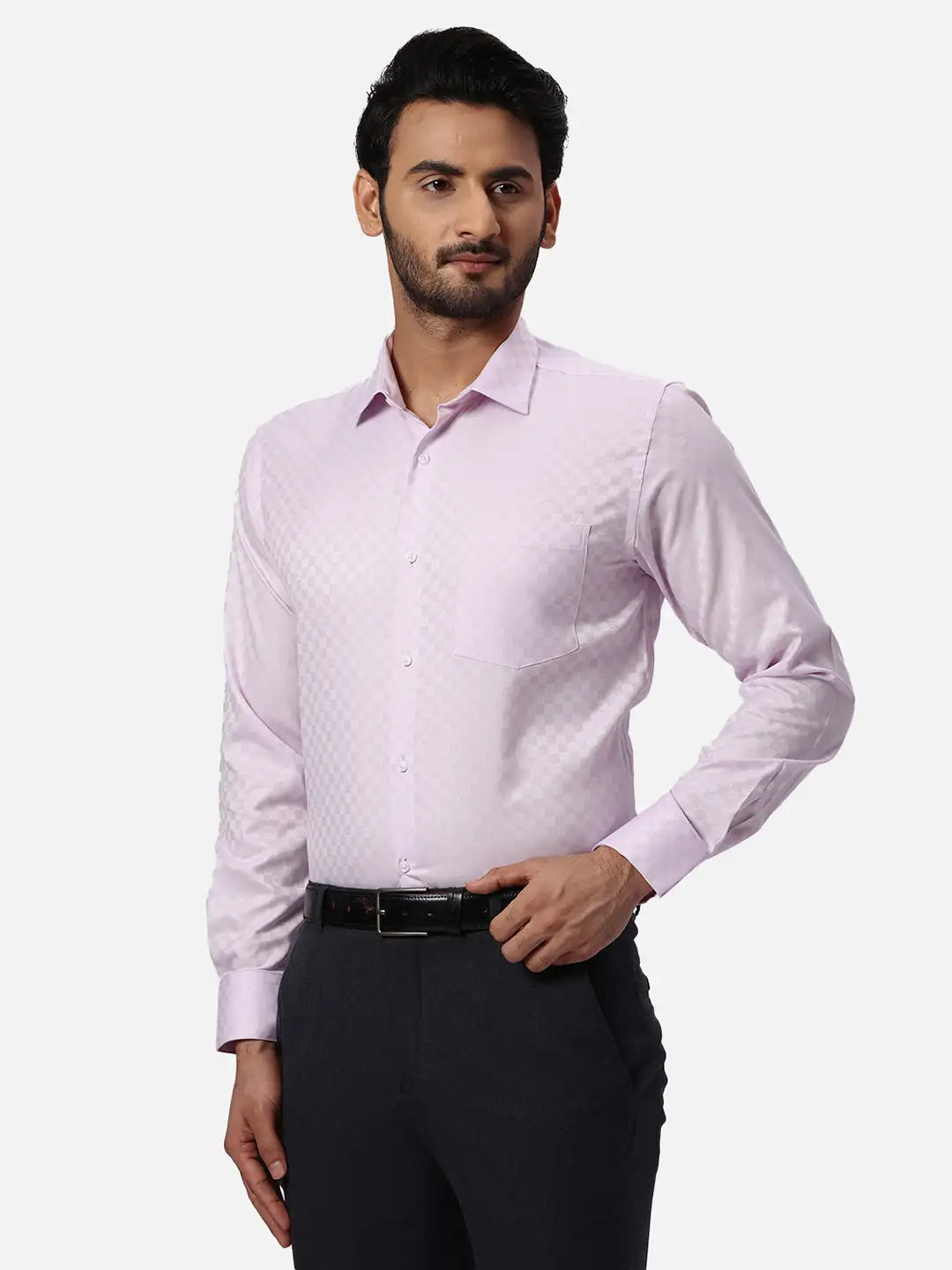 Park Avenue Slim Fit Checkered Medium Yellow Shirt
