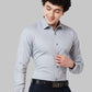 Men Blue Slim Fit Solid Cotton Blend Shirts