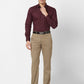 Park Avenue Men Blue Solid Slim Fit Cotton Blend Cutaway Collar Shirt