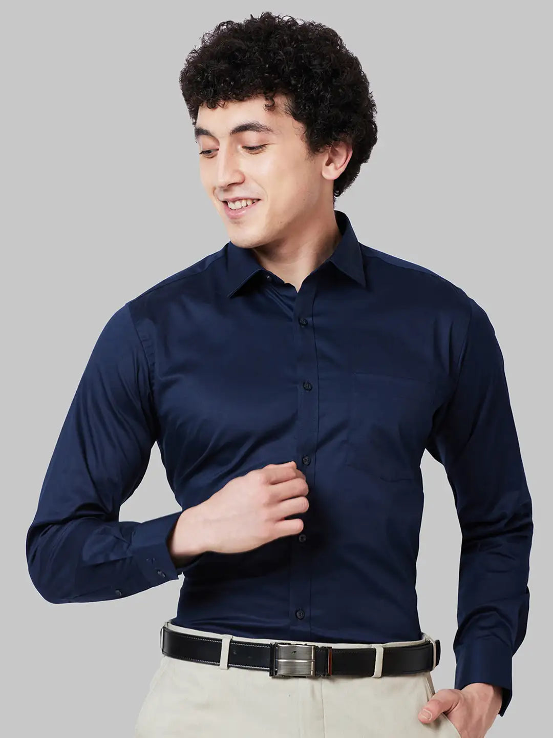 Men White Slim Fit Dobby Cotton Shirts