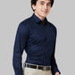 Men White Slim Fit Dobby Cotton Shirts