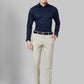 Men White Slim Fit Dobby Cotton Shirts
