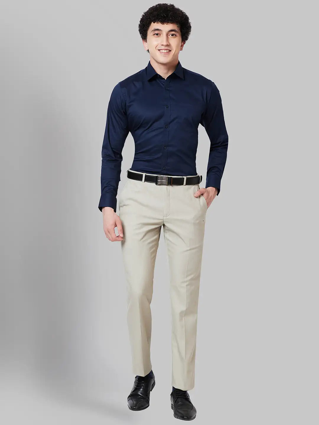 Men White Slim Fit Dobby Cotton Shirts