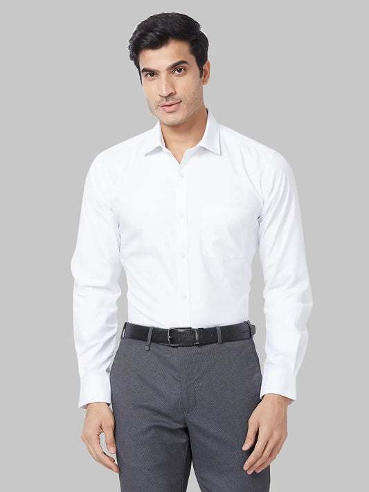 Men Blue Slim Fit Solid Cotton Blend Shirts