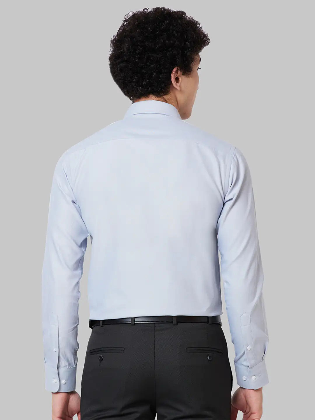 Men Grey Slim Fit Solid Cotton Blend Shirts
