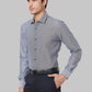 Men Blue Slim Fit Solid Cotton Blend Shirts