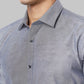 Men Blue Slim Fit Solid Cotton Blend Shirts