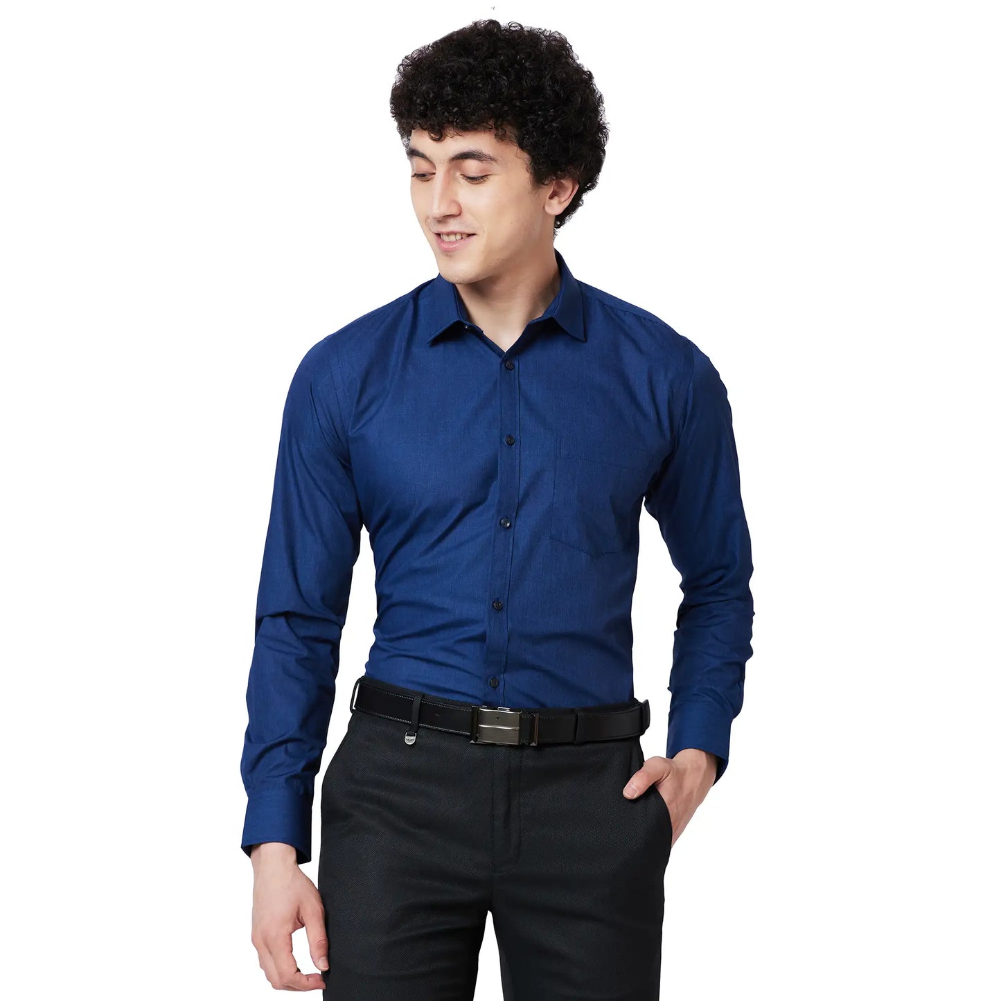 Parx Men Brown Slim Checkered Cotton Full Sleeve Cut Away Shirt