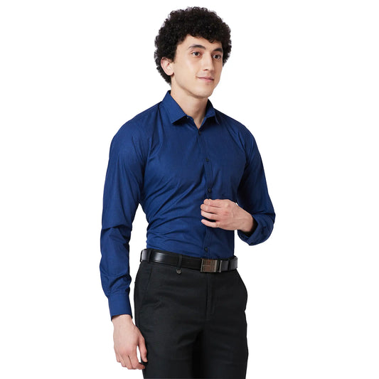 Parx Men Brown Slim Checkered Cotton Full Sleeve Cut Away Shirt
