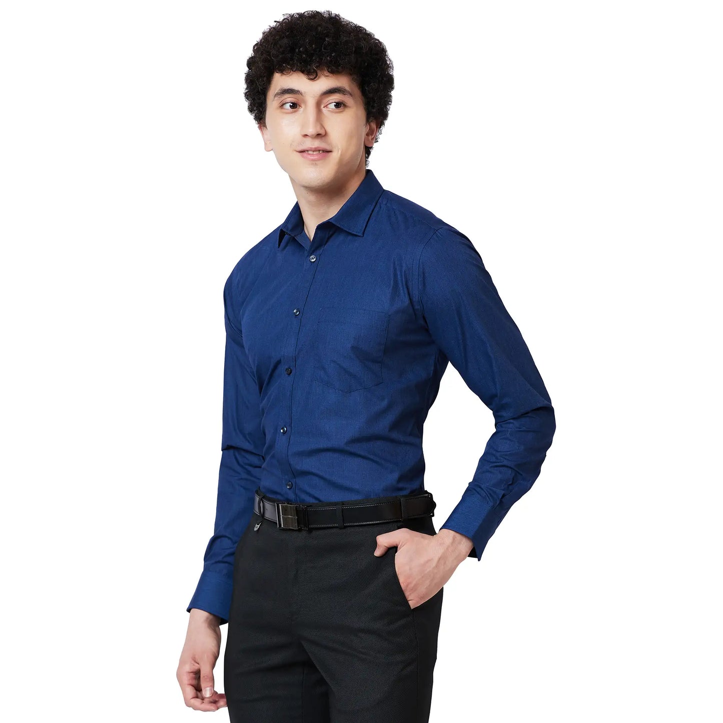 Parx Men Brown Slim Checkered Cotton Full Sleeve Cut Away Shirt