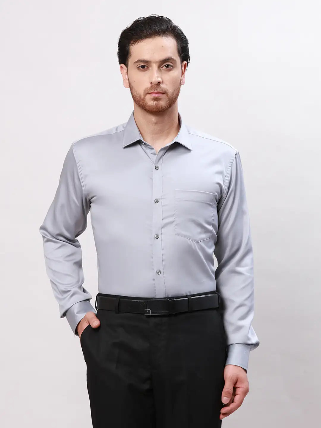 Park Avenue Men Violet Slim Fit Structure Cotton Shirts