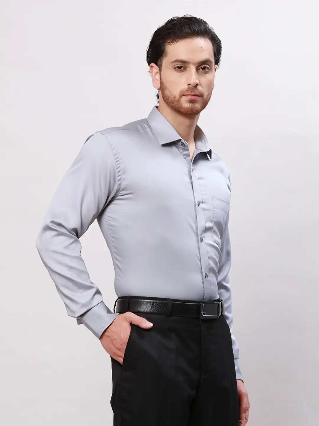 Park Avenue Men Violet Slim Fit Structure Cotton Shirts