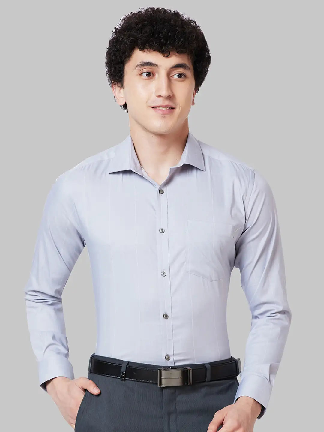 Men Petrol Slim Fit Stripe Cotton Shirts