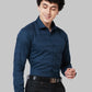 Men Violet Slim Fit Stripe Cotton Shirts