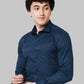 Men Violet Slim Fit Stripe Cotton Shirts