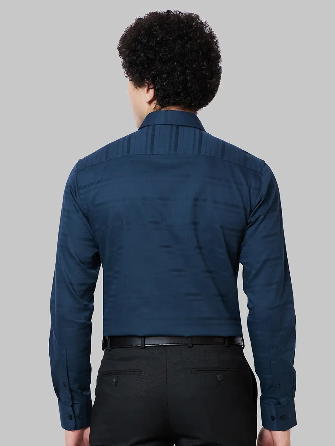 Men Violet Slim Fit Stripe Cotton Shirts