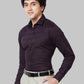 Men Blue Slim Fit Structure Cotton Shirts