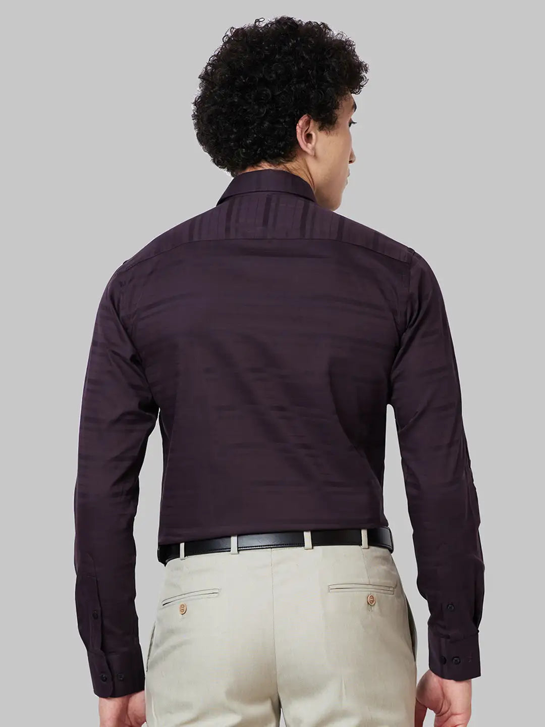 Men Blue Slim Fit Structure Cotton Shirts