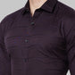 Men Blue Slim Fit Structure Cotton Shirts