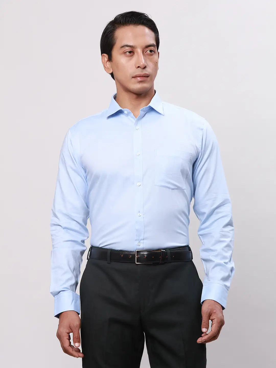 Park Avenue Men Blue Structure Slim Fit Cotton Shirts