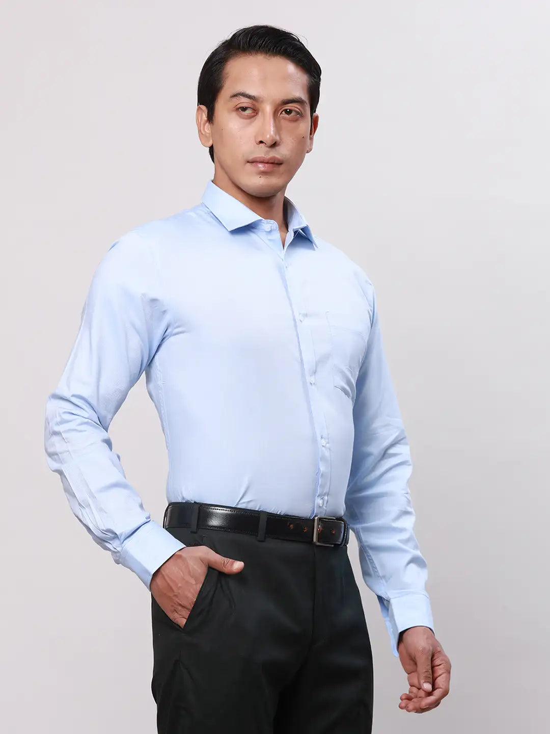 Park Avenue Men Blue Structure Slim Fit Cotton Shirts