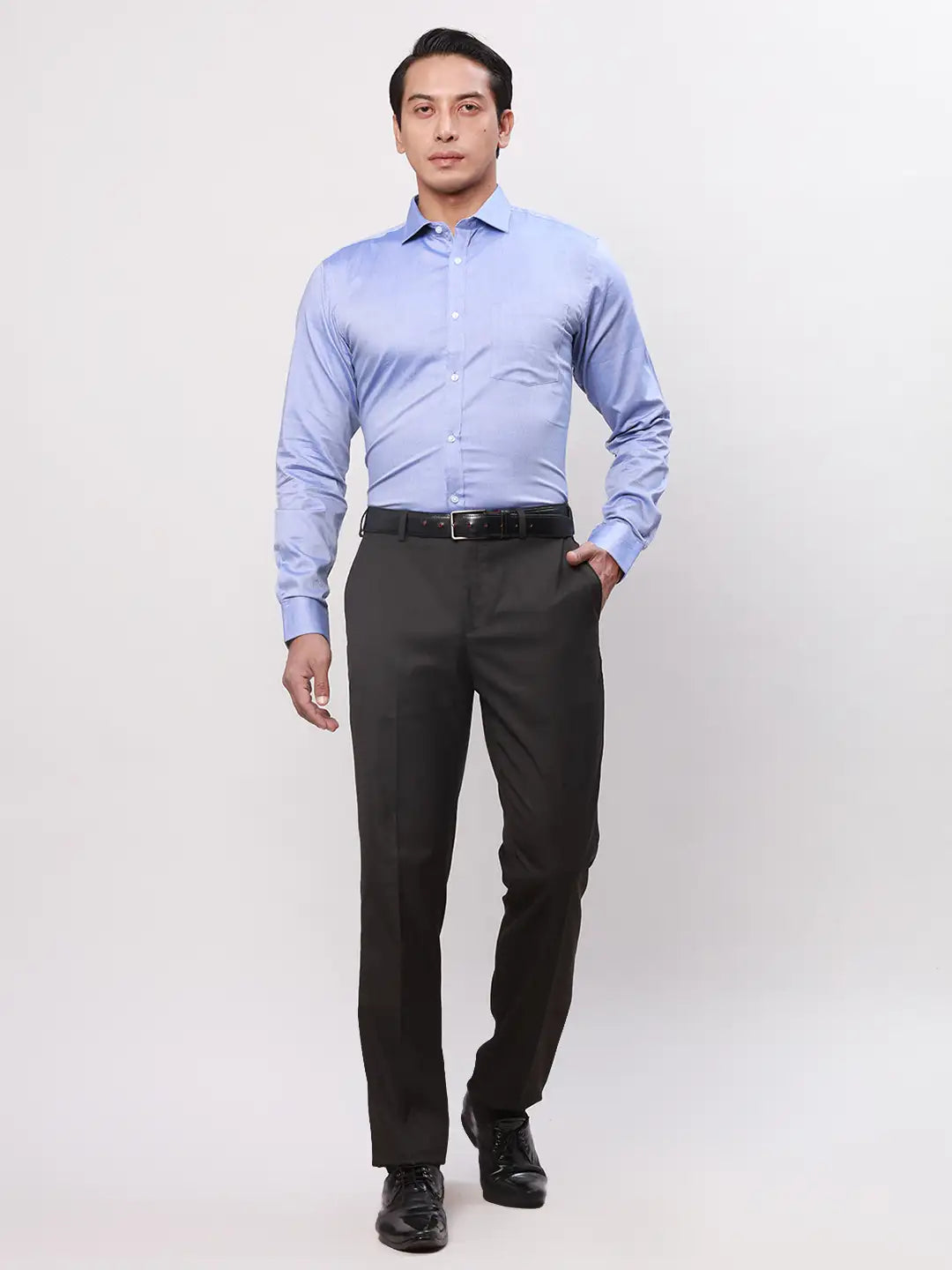 Park Avenue Men Green Structure Slim Fit Cotton Shirts