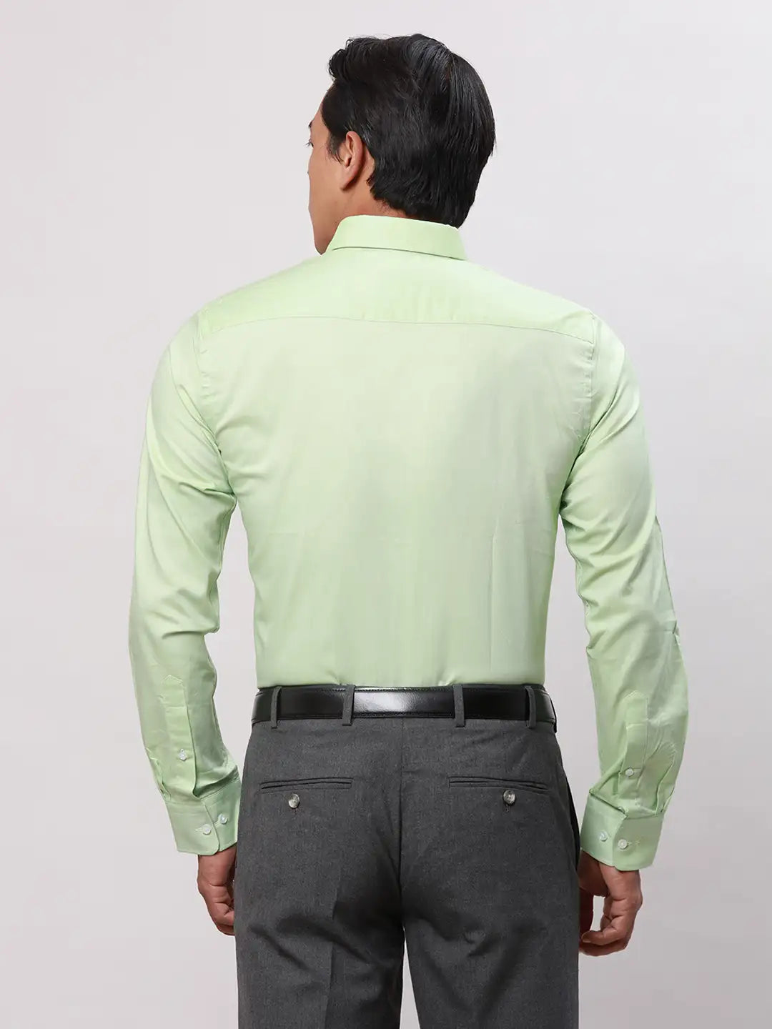 Park Avenue Men Grey Dobby Slim Fit Cotton Shirts