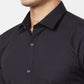 Park Avenue Men White Structure Slim Fit Polyester Blend Cutaway Collar Shirt