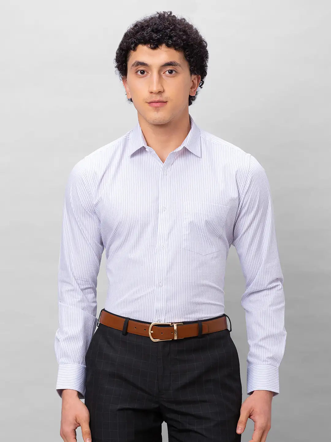Park Avenue Men Blue Checks Slim Fit Cotton Shirts