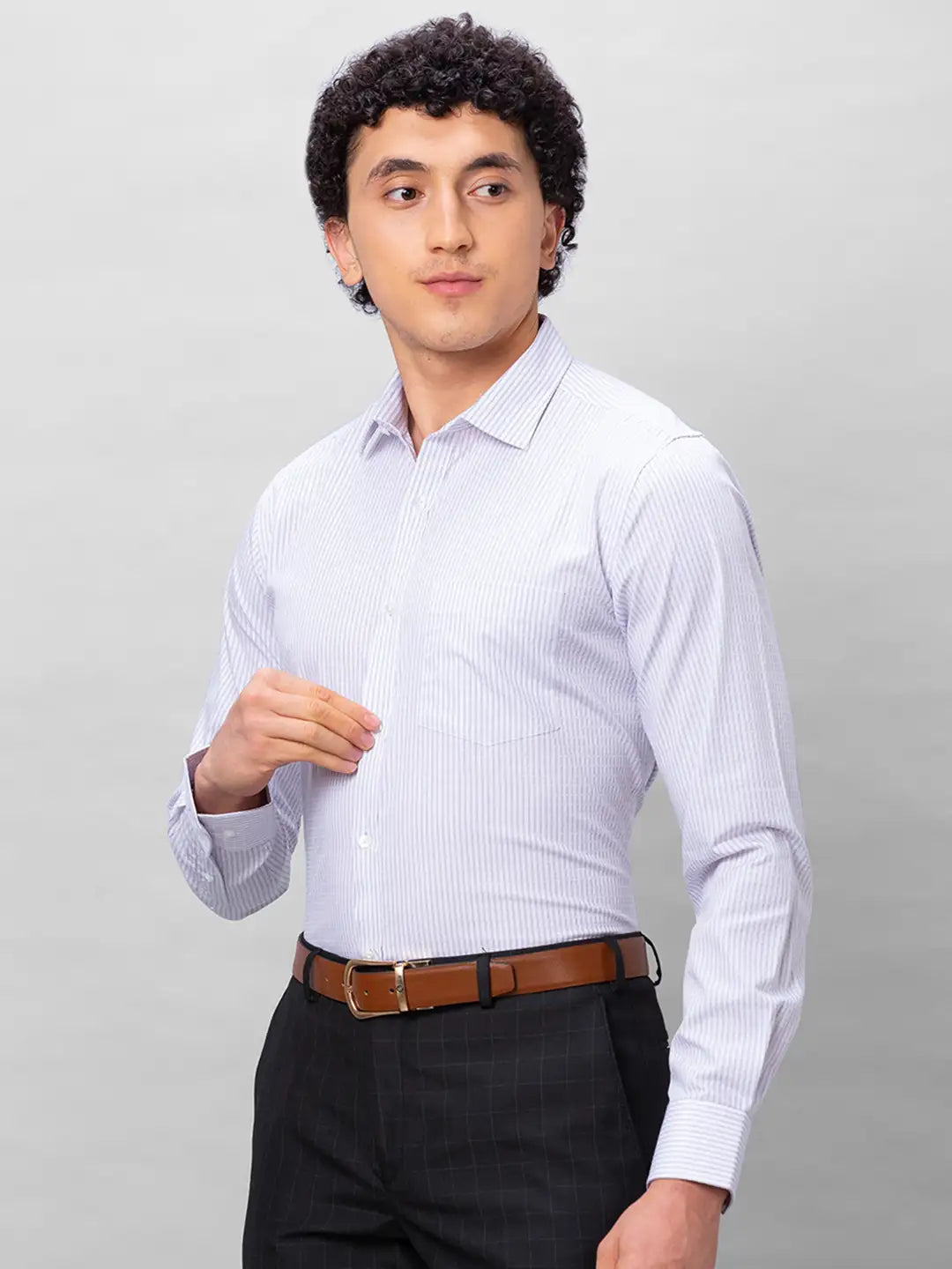 Park Avenue Men Blue Checks Slim Fit Cotton Shirts